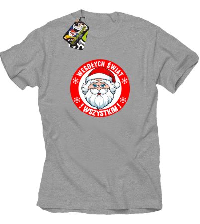 Wesołych Świąt WSZYSTKIM Mikołaj - koszulka męska świąteczna