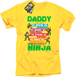 Daddy you are as brave as Leonardo Ninja Turtles - Koszulka męska żółty