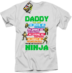Daddy you are as brave as Leonardo Ninja Turtles - Koszulka męska biała