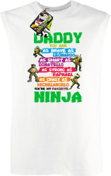 Daddy you are as brave as Leonardo Ninja Turtles - Bezrękawnik męski biały