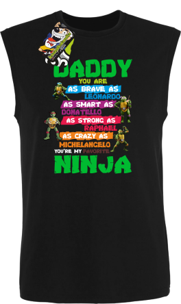 Daddy you are as brave as Leonardo Ninja Turtles - Bezrękawnik męski czarny