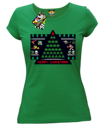 Merry Christmas Retro Games - koszulka świąteczna damska